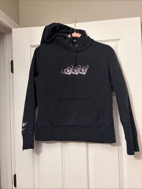 Roxy Black Hoodie with Pink Heart Motif